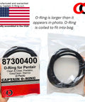 Replacement O Ring 87300400 87300400Z for Pentair Clean And Clear Predator Easy Clean And Warrior Filter Tank Bodies 2 Pack Durable Silicone Seal For Pool Filtration Systems And Spa Equipment. Packaged black O-rings in clear bags.