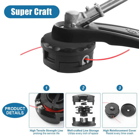 Beefy String Trimmer Head For SRM 225 And SRM 230 With Speed Feed 400 Style, Fits Echo Weed Eater Models And Shindaiwa, Easy Install