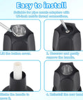 Installation steps for Shower Trim Kit for Three Handle Tub Shower Faucets Matte Black Finish with hot and cold knobs.