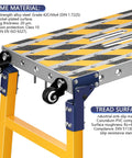 Heavy Duty Mobile Steel Work Bench On Wheels With Foldable 55 Inch Pro Grade Tabletop Height Adjustable Welding Table Galvanized Surface 1102 Lb Capacity Portable Shop Workstation For Pros And DIY, side view showing tabletop and wheels.