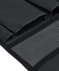 Close-up of black Folding Garden Kneeling Seat And Tool Bag Set with Durable Oxford Cloth pouch and mesh pocket for tools.
