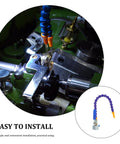 Kickstart Your Shop With This Hella Durable Coolant Hose Featuring A Slick Adjustable Air Nozzle And Rock Solid Magnetic Connector For Precision Machine Tool Cooling Tasks That Hit The Sweet Spot Every Time, installed on milling machine.