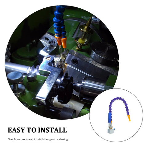 Kickstart Your Shop With This Hella Durable Coolant Hose Featuring A Slick Adjustable Air Nozzle And Rock Solid Magnetic Connector For Precision Machine Tool Cooling Tasks That Hit The Sweet Spot Every Time, installed on milling machine.