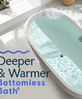 Bottomless Bath Overflow Drain Cover In Polished Bronze Tub Accessory Built To Hold Extra Inches Of Water And Ban Dreadful Trickle Sounds For A Straight Up Game Changing Spa Night, deep soak bathtub with clear water.