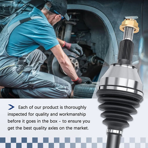 Mechanic installing Front Driver And Passenger CV Axle And Wheel Bearing Hub Assembly For Subaru Legacy Outback 2005 2006 2007 2008 2009