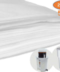 50 Pack Extra Large 20x20 Inch Commercial Cold Brew Coffee Filters for 5 Gallon Systems, showing layered filters and usage in coffee containers.