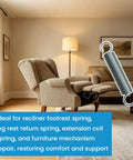 Heavy Duty Recliner Tension Spring 2 Pack Premium Replacement For Lane 7007 in living room next to recliner furniture.