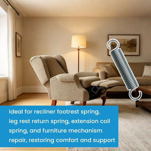 Heavy Duty Recliner Tension Spring 2 Pack Premium Replacement For Lane 7007 in living room next to recliner furniture.