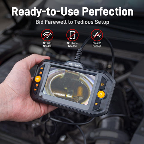 Endoscope Borescope With Light For Auto And Home Repairs Shop Grade Waterproof Fiber Optic Camera With 8 LED Lights