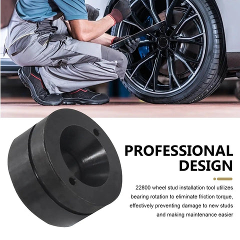 Mechanic using Heavy Duty Wheel Stud Installer Tool For Cars, SUVs And Light Trucks with anodized finish in workshop