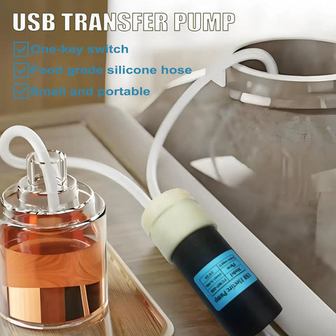Automatic USB Powered Siphon Pump For Bottling Home Brew Wine Beer Kombucha With Food Grade Hose Self Priming Design 2 Liters Per Minute No Mess Leak Low Noise Compact Portable Water Transfer Kit close-up