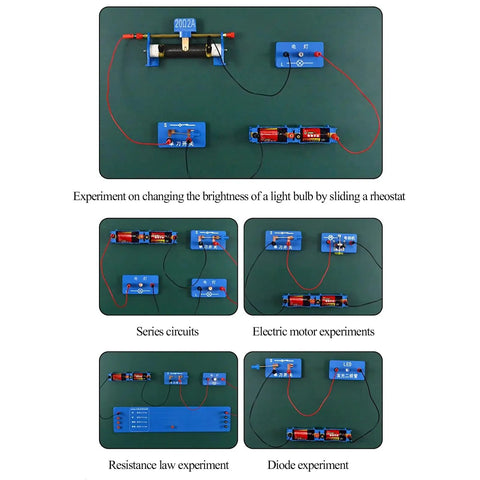 Magnetic Electrical Experiment Kit For Classroom Demonstrations, 18-Piece Physics Lab Set That Adsorbs On Blackboard, Awesome For Teaching And Hands-On Electromagnetism Experiments, circuit demo on blackboard