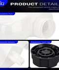 Dang Tough Engine Coolant Reservoir Expansion Tank With Secure Pressurized Lid For Bmw 1 Series 118I 318I I3 I8 And Mini Cooper Paceman Countryman R50 R56 F54 F60 Oe 603-332 showing connector details and tank cap.