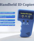 Portable No Fuss Handheld 125KHz RFID Reader Writer Copier for T5577 and EM4305 device with display and buttons visible