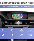 Wireless CarPlay Android Auto Adapter For Lexus ES NX IS RX CT 2014 2017 installed in Lexus dashboard display