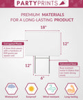 Diagram showing dimensions of 4 Pack 18x12 White Blank Yard Signs With Metal Stakes Weatherproof Corrugated Plastic