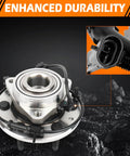 4WD Front Wheel Hub Bearing Assembly With ABS For Chevrolet Silverado Tahoe Suburban Avalanche Express 1500 6 Lug Fits GMC Yukon Sierra Savana Front Left Or Right Truck Grade 515036