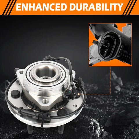 4WD Front Wheel Hub Bearing Assembly With ABS For Chevrolet Silverado Tahoe Suburban Avalanche Express 1500 6 Lug Fits GMC Yukon Sierra Savana Front Left Or Right Truck Grade 515036
