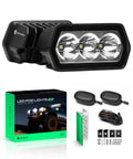Compact 3 Inch LED Light Bar With 15W Output, Spot Beam 15 Degree, Built For Off Road Trucks, UTVs, ATVs, Boats And More, Beefed Up Weatherproof Driving Light For Night Missions, Construction Sites, And DIY Projects. 2-pack LED pod lights with wiring kit, brackets, and box