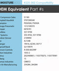 OEM Compatible Air Compressor Intake Filter For 5 Micron Dirt Defense, 35 CFM Flow, 4.38 Inch OD By 2.31 Inch Tall chart