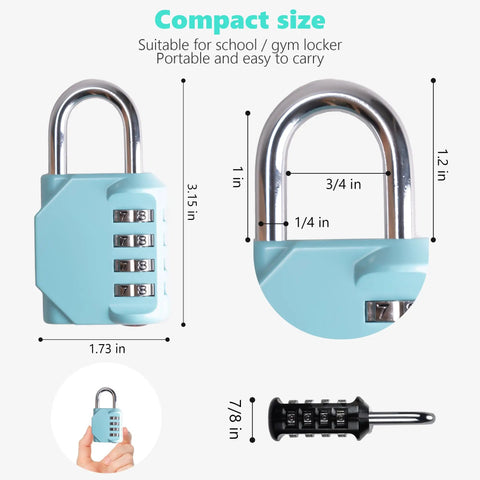 Four Digit Outdoor Combination Padlock With Set Your Own Code, Built Tough Weatherproof Zinc Alloy Body And Hardened Steel Shackle