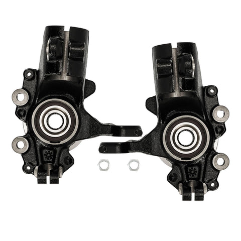 Front view of Front Steering Knuckle and Wheel Bearing Hub Assembly Kit for Ford Focus 2012 2018 Front Left and Right 2 Piece Set