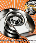 Heavy Duty 2 Piece Angle Grinder Wrench Kit featuring a solid four prong flange spanner for quick wheel changes. Close-up of spanner on the grinder.