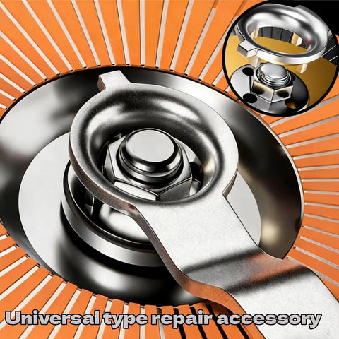 Heavy Duty 2 Piece Angle Grinder Wrench Kit featuring a solid four prong flange spanner for quick wheel changes. Close-up of spanner on the grinder.