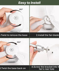 User installing blades on Top Rated Portable Ceiling Fan And Battery Operated Tent Fan Crafted For Campers Craving Straight Up Chill Airflow And No Sweat Remote Control For A Sweet Weekend Getaway.