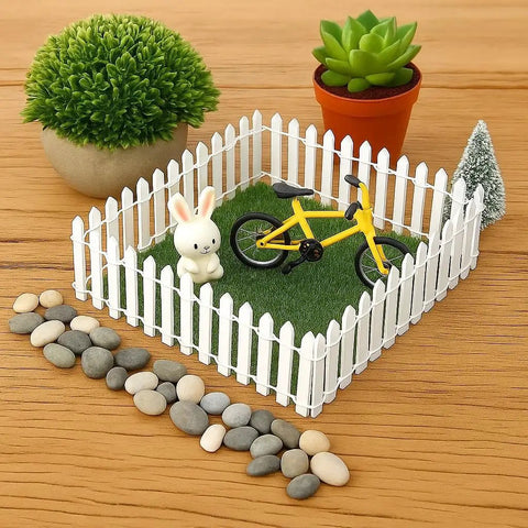 40 Inch Fairy Garden Fence Kit For Micro Landscape Mini Pot Decor Wooden Trim Fence For Dollhouses And Plant Pots DIY Christmas Moss Accent Natural Wood Finish Totally Cool And Durable surrounding miniatures on wooden surface