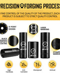 Precision forging and markings on the Three Eighth Inch Drive Impact Socket Set With Ratchet Handle Extension Bar Universal Joint And Adapter Includes 57 Piece SAE And Metric Sockets From Five Sixteenths To Three Fourth Inch And Eight To Twenty Two Millimeter For Serious Gearhead Work.