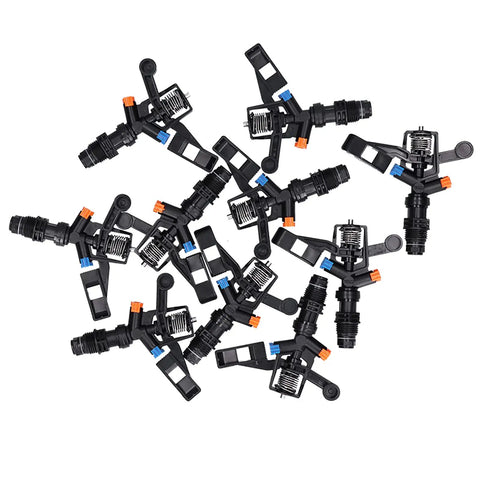 10 Pack Garden Sprinkler Heads With 360 Degree Rotating Lawn Watering System G1/2 Male Thread Durable Plastic