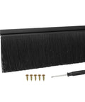 Heavy Duty Door Sweep Brush Shuts Out Sneaky Drafts And Dust Invaders Quick With Peel And Stick Adhesive Backing and screws.