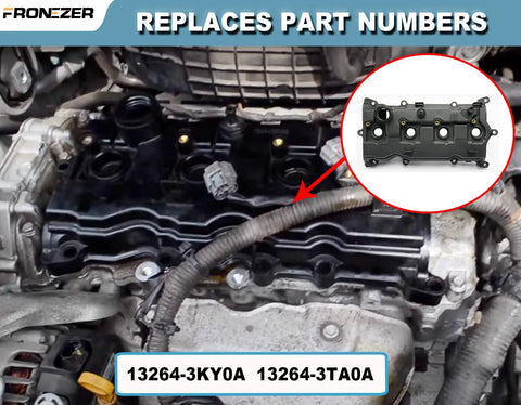 Bolt-On Valve Cover Replacement Kit With Gasket Bolts And Oil Filler Cap For 2013-2018 Nissan Altima shown installed on engine