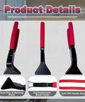 3 Piece Hand Seamers Set With Straight Jaw, 45 Degree, And 90 Degree Pliers, red handles, black finish, tool details shown
