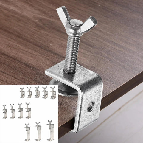 C-clamp, 304 stainless steel with wide jaw and wing bolts; 130mm (5.12in) opening