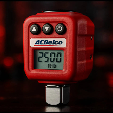 Heavy Duty Half Inch Drive Digital Torque Adapter With Real Time Torque Readout Buzzer And LED Flash 25 To 250 Foot Pounds ISO 6789 Certified