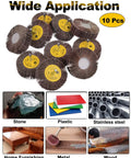 One Quarter Inch Abrasive Flap Wheel Sander Set With 80 Grit Aluminum Oxide Flap Wheels Cylindrical Shape Sanding Wheels shown