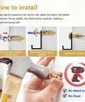 Heavy Hauling Self Drilling Drywall Anchors With Screws Kit installation steps showing hammering anchors into wall.