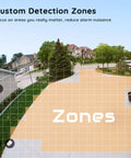 Custom detection zones displayed on Solar Powered Wireless Outdoor Security Camera With AI Detection interface.