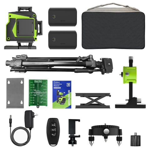 16 Line Laser Level With Tripod Pro Grade 51 Inch Aluminum Tripod Included 360 Degree Self Leveling Laser Level For Fast Accurate Layouts In Framing Tiling Cabinets And DIY Projects, kit view