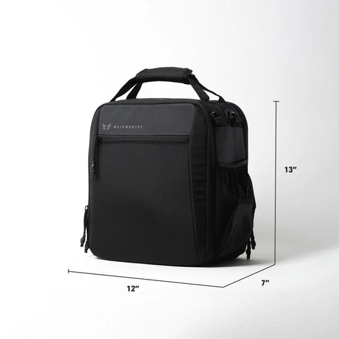 Front angle view of Ascend Flight Bag For Pilots: The All In One Carry Bag For Aviation Gear with dimensions 12x7x13 inches.