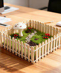 Miniature Garden Fence And Grass Set 35 Inch Wooden Picket Gate With 6 By 6 Inch Realistic Fake Grass Mat All In One Sweet DIY Garden Decor Kit For Adults Perfect For Model Landscapes And Tabletop Fairy Garden Projects