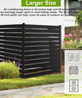 Heavy Duty 3 Panel Metal Privacy Screen Fence For Outdoor Spaces 42 Inch Tall 38 Inch Wide Panels Hide AC Units Black