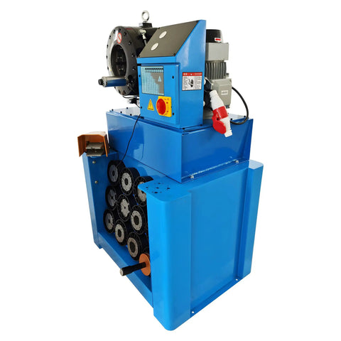Heavy Duty Electric Vertical Hose Crimper With 13 Tough As Nails Dies And Effortless Foot Pedal Control 480V, blue hydraulic machine