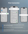 Instructions on connecting MagSafe Compatible Phone Grip with Wireless Charging and 3500mAh Battery to iPhone via Bluetooth.