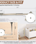 Two Pack Soft Close Hinges For Toy Boxes And Chests With Adjustable Tension And Multi Angle Lid Support No Slam Zinc Alloy Hinges dimensions shown
