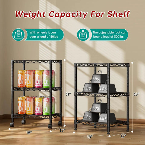 Heavy Duty Three Tier Adjustable Metal Wire Shelving Rack Rust Resistant Coating Steady Spider Web Base Stand Organizer Built Different To Stack Your Gear And Stay Organized