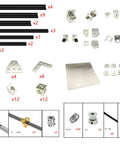 Heavy Duty Replacement Kit For Blv Mgn Cube 3D Printer With Xyz Axis Brackets 2020 Aluminum Extrusion Frames Cnc Machined Upgrade Parts layout of parts