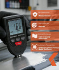 Digital Car Paint Thickness Gauge With 0 To 2000um Range Pro Grade Coating Meter For Auto Body Shops And Used Car Buyers Accurate Depth Measurement Fast Color Coat Check Portable Handheld Tool on metal panel